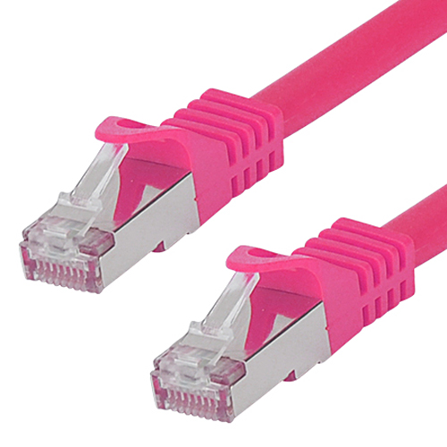 Patchkabel Cat.7 LAN Kabel RJ45 Cat.6a Stecker magenta 0,25 m