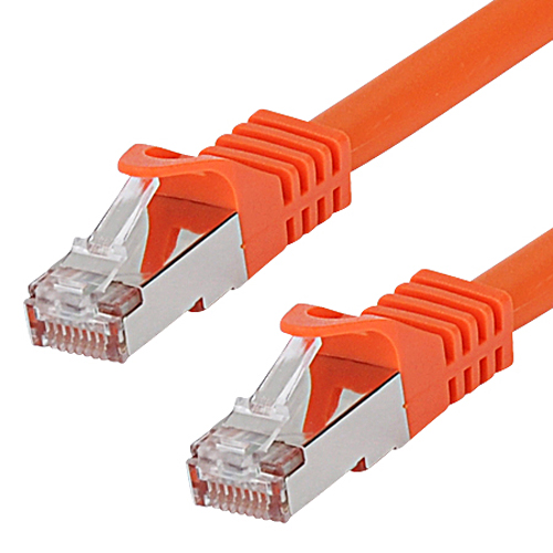 Patchkabel Cat.7 LAN Kabel RJ45 Cat.6a Stecker orange 1 m
