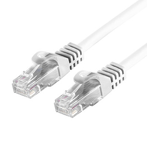 Cat.7 Rohkabel Patchkabel UTP LAN Kabel RJ45 Cat.6a Stecker weiß 10 m