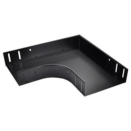 Produktbild von Eckstück 90° horizontal pulverbeschichtet schwarz matt