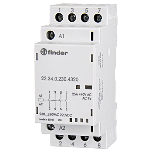 Finder 22.34 Installationsschütz 4 Schließer 25 A