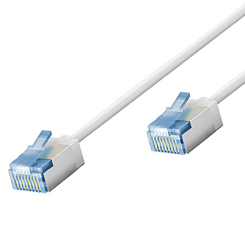 LAN Kabel extra dünn Cat.6a Patchkabel RJ45 sehr flexibel weiß 0,5 m