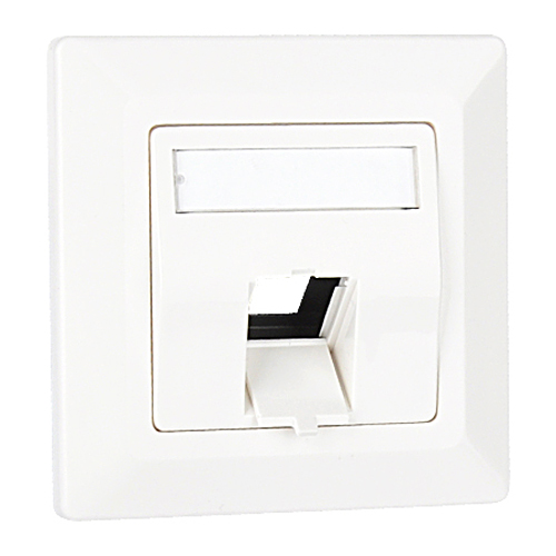 Leerdose Rahmenset 1-fach reinweiß für RJ45 Keystone Module
