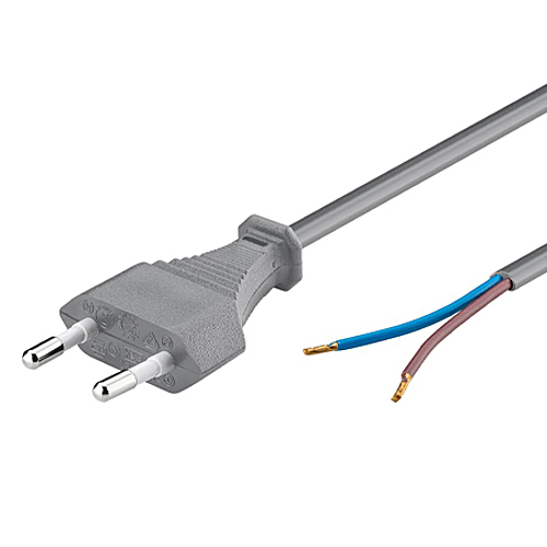 Netzkabel mit Eurostecker offenes Ende 1,5 m grau