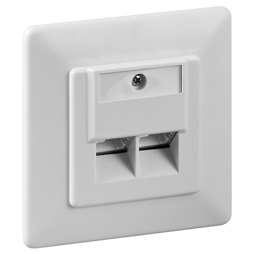Produktbild von Netzwerkdose Cat.6 2xRJ45 Unterputz alpinweiß
