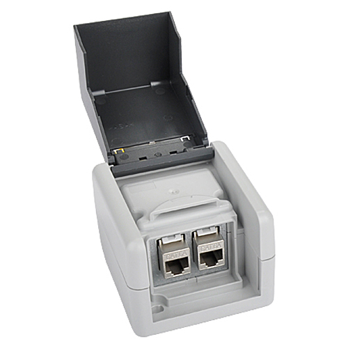 Produktbild von Netzwerkdose IP44 Outdoor Datendose Aufputz inkl. 2xRJ45 Keystone Cat.6a