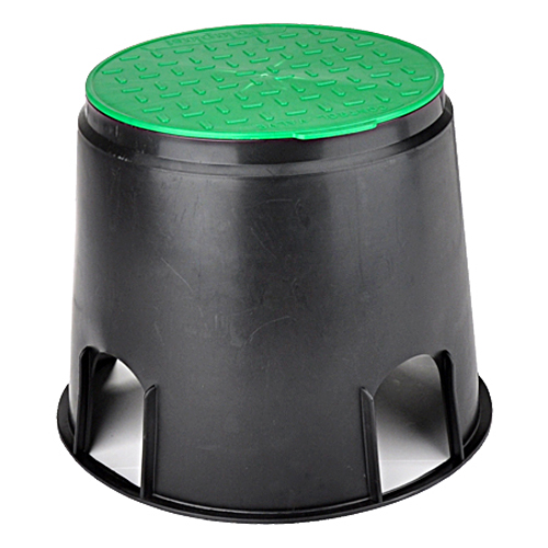 Outdoor Bodentank Garten Bodeneinbaudose mit grünem Deckel Ø 25 cm