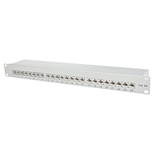Patchfeld / Patchpanel 24-Port Cat.6a lichtgrau