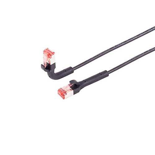 Patchkabel RJ45 Cat.6a Flex 360° variabler Winkel schwarz 0,5 m