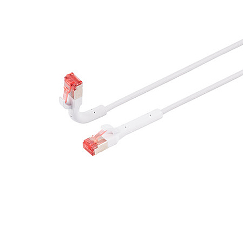 Patchkabel RJ45 Cat.6a Flex 360° variabler Winkel weiß 0,25 m