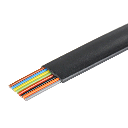 Telefonkabel flach 8-adrig schwarz Flachkabel Modularkabel 10 m
