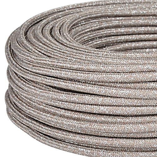 Textilkabel Stoffkabel 3x0,75 mm² Glitter beige