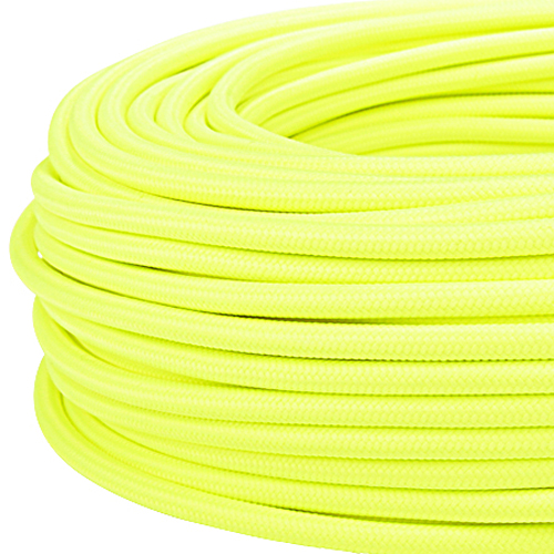Textilkabel Stoffkabel 3x0,75 mm² Neon gelb 50 m