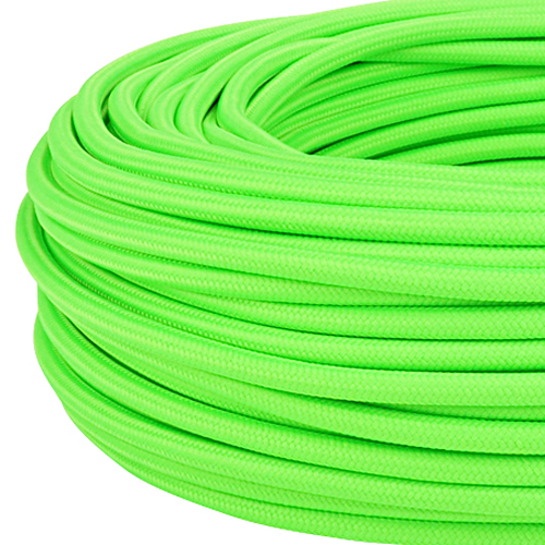 Textilkabel Stoffkabel 3x0,75 mm² Neon grün