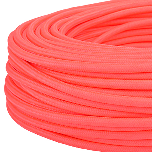 Textilkabel Stoffkabel 3x0,75 mm² Neon pink 10 m