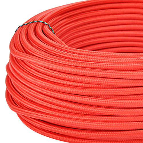 Textilkabel Stoffkabel 3x0,75 mm² rot 10 m