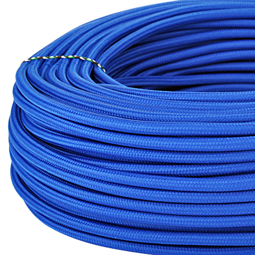 Textilkabel Stoffkabel 3x0,75 mm² royalblau 10 m