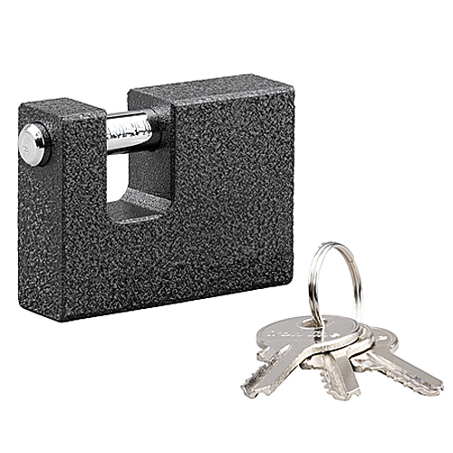 Produktbild von Vorhängeschloss schwarz Monoblock für SteckerBox Maxi inkl. 3 Schlüssel