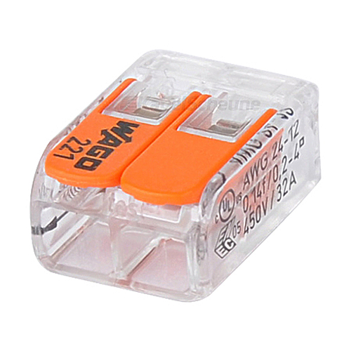 Wago 221-412 Compact Verbindungsklemme mit Hebel 2-fach