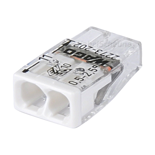 Produktbild von Wago Steckklemme 2-fach 0,5-2,5 mm² weiß 100 Stück