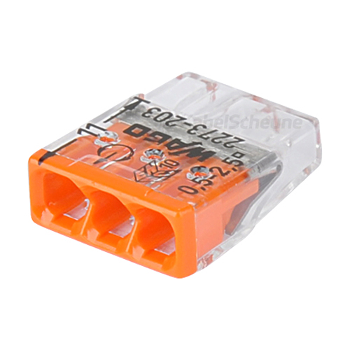 Wago Steckklemme 3-fach 0,5-2,5 mm² orange 100 Stück