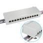 Patchpanel Hutschiene 12-Port lichtgrau