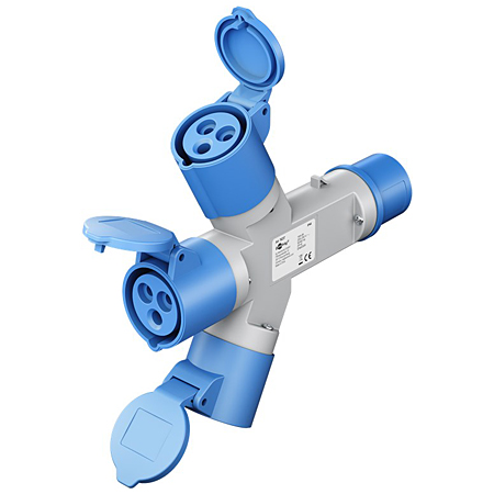 Camping Adapter CEE-Stecker auf 3x CEE-Kupplung