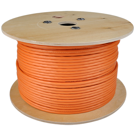 Cat.7 Netzwerkkabel Duplex Verlegekabel 1000 MHz S/FTP PIMF orange 25 m Ring