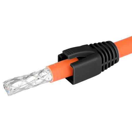 Crimpstecker RJ45 für starre Cat.7 Netzwerkkabel schwarz 10 Stück