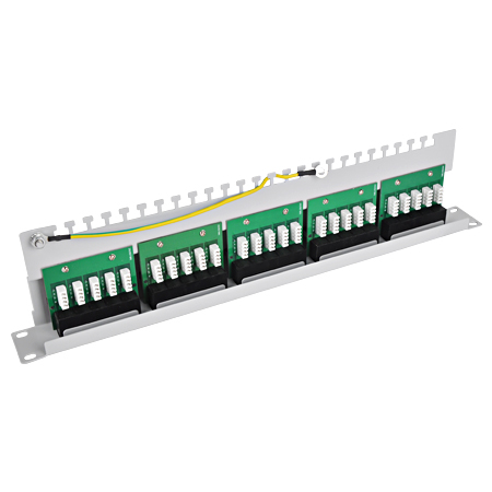 ISDN / Telefon Patchfeld 25-Port ungeschirmt grau Rackeinbau