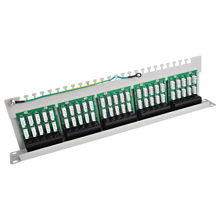 Telefon / ISDN Patchfeld 50-Port ungeschirmt grau Rackeinbau