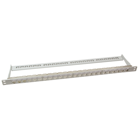 Keystone Patchpanel 24-Port 0,5 HE Patchfeld lichtgrau