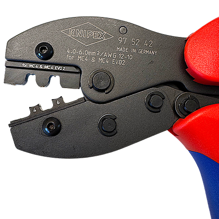 Knipex Solar Crimpzange für MC4 & MC4 Evo2 PV Stecker 4-6 mm²