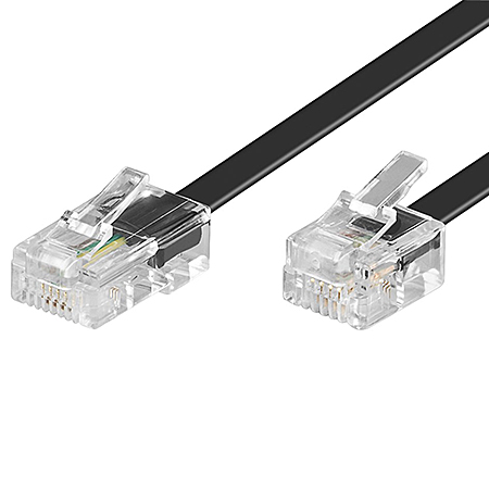 Modularkabel Telefon RJ45 / RJ11 schwarz 6 m