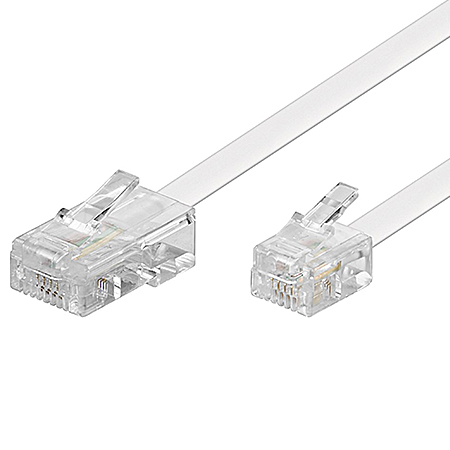 Modularkabel Telefon RJ45 / RJ11 weiß 3 m