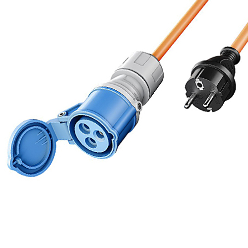 CEE Adapterleitung Schuko-Stecker auf CEE-Kupplung 1,5 m