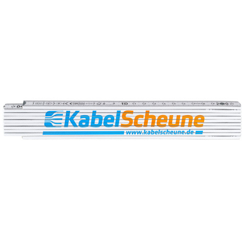 KabelScheune Meterstab Holz Zollstock weiß 2 m