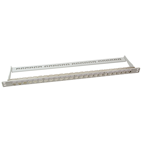 Keystone Patchpanel 24-Port 0,5 HE Patchfeld lichtgrau