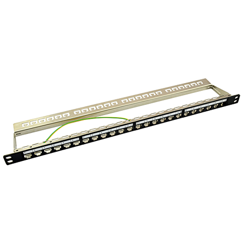 Keystone Patchpanel 24-Port 0,5 HE Patchfeld schwarz