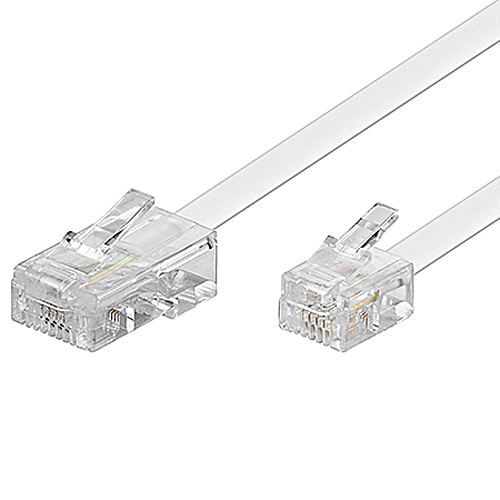 Modularkabel Telefon RJ45 / RJ11 weiß 10 m