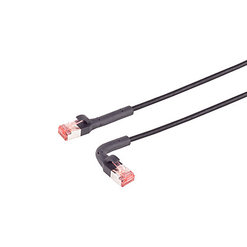 Patchkabel RJ45 Cat.6a Flex 360° variabler Winkel schwarz 0,5 m