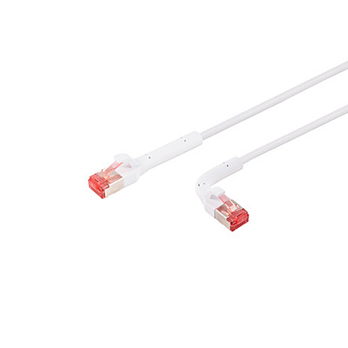 Patchkabel RJ45 Cat.6a Flex 360° variabler Winkel weiß 0,25 m