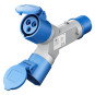 Camping CEE Adapter 2-fach doppel Verteiler CEE-Stecker auf 2x CEE-Kupplung