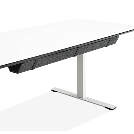Schreibtisch Kabelwanne aus Filz Kabelkanal grau / schwarz 115 cm